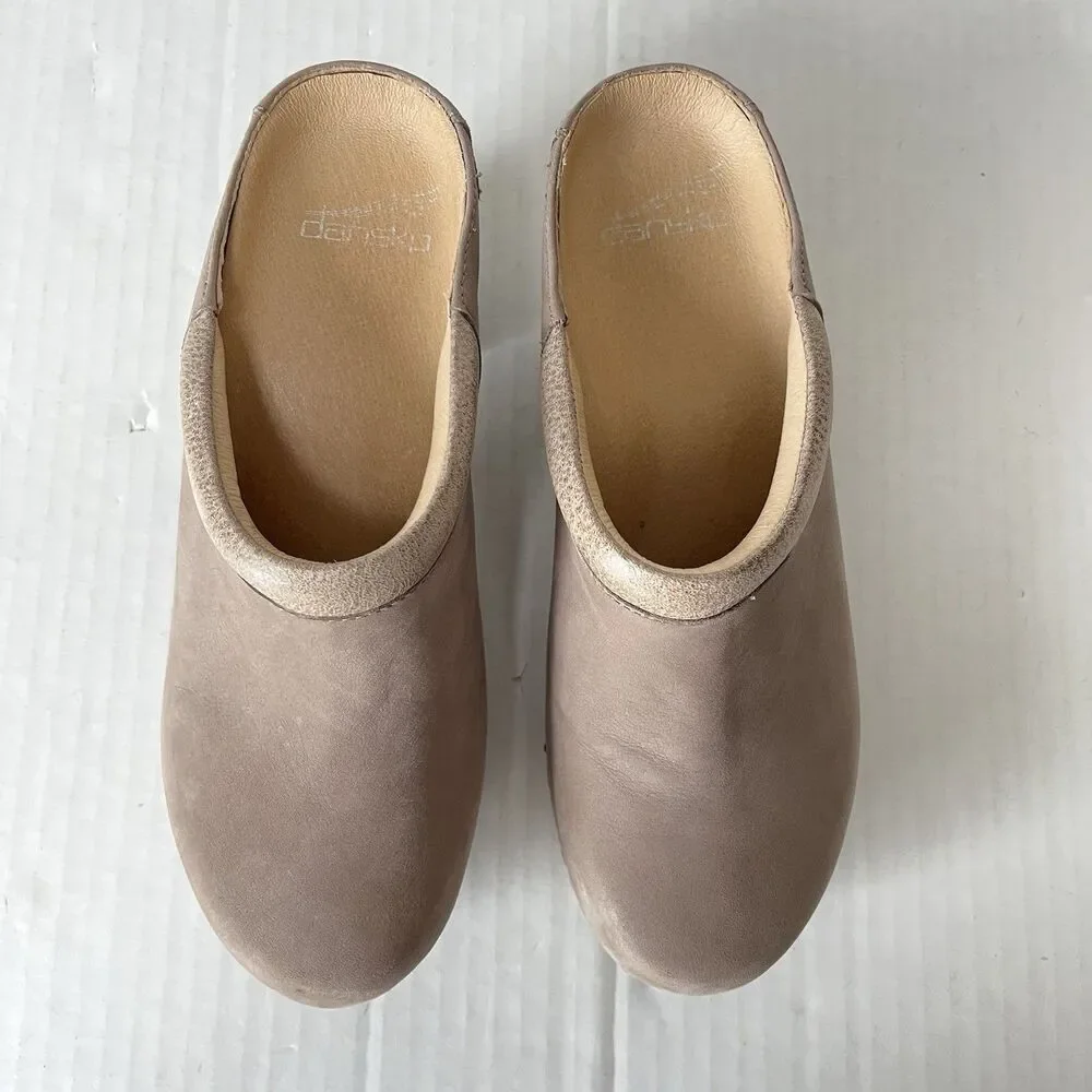 Dansko Sammy Clogs Womens Slip On Comfort Open Heel Casual Shoes Nubuck Leather - Picture 5 of 13